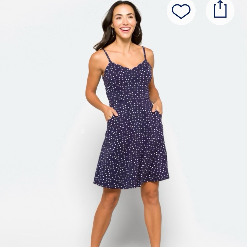 41 Hawthorn Navy Polka Dot Spaghetti Strap Dress